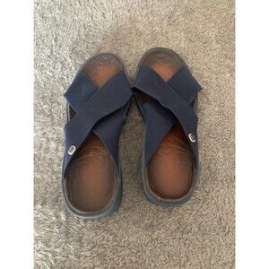 Bzees Women's 2" Wedge Sandals Size 8 Navy Blue